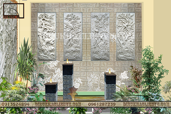 Bộ tranh tứ quý Tùng- Cúc- Trúc- Mai